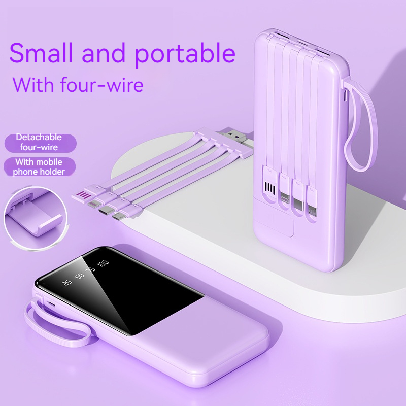 4-in-1 Portable 20000mAh Fast Charging Power Bank  Built In Cables with Phone Holder