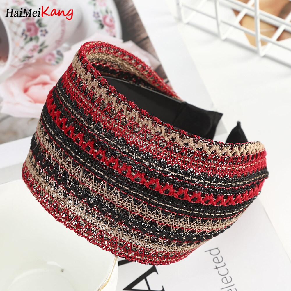 Fashion Retro Wide-brimmed Headband Breathable Mesh Hair band Toothed Hair Accessories
